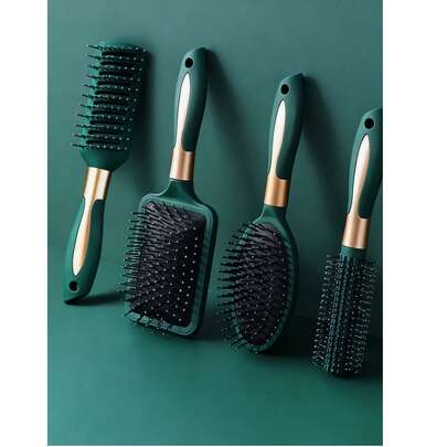 6件套美发梳套装 - 包括气垫梳、宽齿梳、造型梳、卷发梳、提拉梳、尖尾梳、折叠梳、卷发棒、骨梳、穴位按摩梳、美发工具、头皮按摩梳、美容工具、护发产品，适用于卷发、直发、发型设计、美容院、理发店、梳理打结、编发、拉直，适合浓密、长发、短发、直发及所有发质。