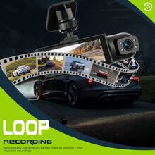Dash Cam For Cars,1080P Car Camera Front Rear With Card, Dashcams For Cars With Night Vision, WDR, G-Sensor, 3-Channel Car DVR With HD Display, Front And Left/Right Cameras, Night Vision, G-Sensor Loop Recording, 150mAh Battery - 3 Camera - View 6