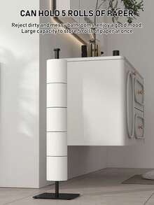 1pc Toilet Paper Holder With Spare Function, Free-Standing Toilet Paper Storage Rack For Bathroom And Toilet Spare Toilet Paper Storage