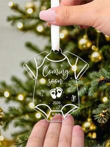 2026 Transparent Acrylic Ornament, Pregnancy Announcement, Gifts For New Parents, Christmas Tree Hanging Decoration, Gifts For Expecting Parents, Shower Gifts, Home Decoration Party Holiday Decor,Christmas Decoration - Multicolor - View 5