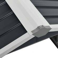 vidaXL Garden Robot Lawnmower Shed Storage House Patio Garage Galvanized Steel - Anthracite - View 7