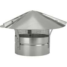 Tapa de chimenea redonda de acero inoxidable con parte superior cónica y malla, para escape de chimenea y protección contra la lluvia en el techo, para tubo de estufa exterior, fácil instalación. - Plateado - Ver 5