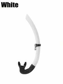 1支干式呼吸管，适用于浮潜、水肺潜水、自由潜水、游泳、潜水面罩和呼吸管，黑/白成人水下呼吸管潜水游泳配件