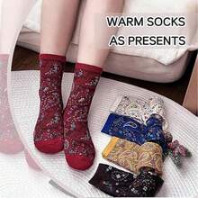 3/5/10 Pairs Women Funny Socks, Comfortable Cute Printed Pattern Bohemian Style Casual Versatile - Multicolor - View 5