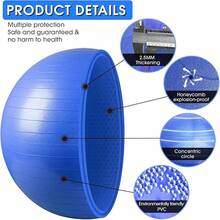 NEWKIBOU Pelota de Pilates (Fitball Anti-Burst) 25cm, 55cm, 65cm, 75cm - Pelota de Ejercicio para Yoga, Embarazo, Abdominales y Ejercicios Básicos - Incluye Bomba de Aire - azul - Ver 5