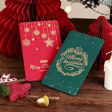 24/12pcs Christmas Greeting Cards With Gold Foil Accents, Holiday Designs, Suitable For Seasonal Greetings, Christmas Gifts, Assorted Styles, Random Delivery, Merry Christmas - Multicolor - View 10