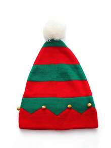 1/3pcs Christmas Knitted Hat-Autumn And Winter Warm Merry Christmas Bell Hat Wool Ball Hat Parent-Child Hat Christmas Hat Bell Knitted Wool Hat - Multicolor - View 9