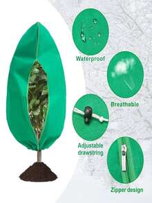 Manta con cremalleras y cordones para protección contra el frío, una chaqueta protectora para plantas adecuada para plantas y arbustos en macetas al aire libre durante el frío invierno, para proteger a los animales del congelamiento - Multicolor - Ver 5