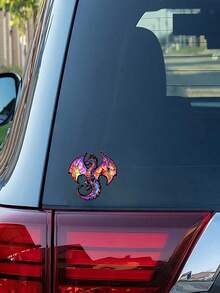 1张彩色飞龙贴纸，卡通乙烯基贴纸。这些耐用的贴纸非常适合贴在汽车保险杠、卡车、摩托车、头盔、笔记本电脑、窗户、水瓶和邮箱上。它们是一次性使用的，带有背胶，非常适合作为摩托车配件，并且设计生动。 - 彩色 - 查看 9