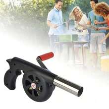 1 pza de Soplador de Aire para Barbacoas, Asados, Actividades al Aire Libre,  Soplador de Aire Manual, Soplador Manual de Carbón y Leña – Para Asados y Fogatas, Soplador de Aire multifuncional, - Negro - Ver 5