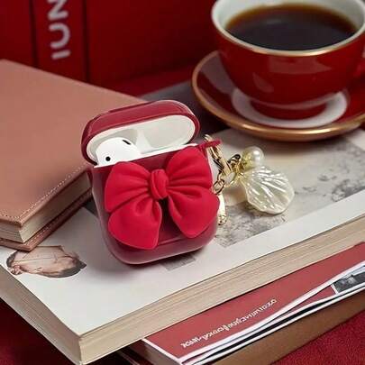 Pink Bow Earphone Case Compatible With IPhone Earphones 1/2 Gen, New Wireless Earphone Protective Case For 3/Pro/Pro2, Boyfriend/Girlfriend Gift