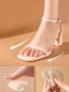 Women's Sandals Forefoot Cushion,High Heels Non-Slip Foot Care Insole Patch,Travel,Sports,(Beige) 1Pair