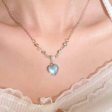 1件天然石项链，图案随意，心形吊坠，水晶，玫瑰石英，心形，精致奢华女士项链。由于宝石的天然特性，可能存在色差。 - 愛心 - 查看 22