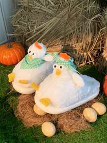 XIXITIAO Soft Plush Warm Autumn/Winter Indoor Cute 3D Chick Design Slippers, Creative Funny Comfortable Couple House Slippers - White - View 2