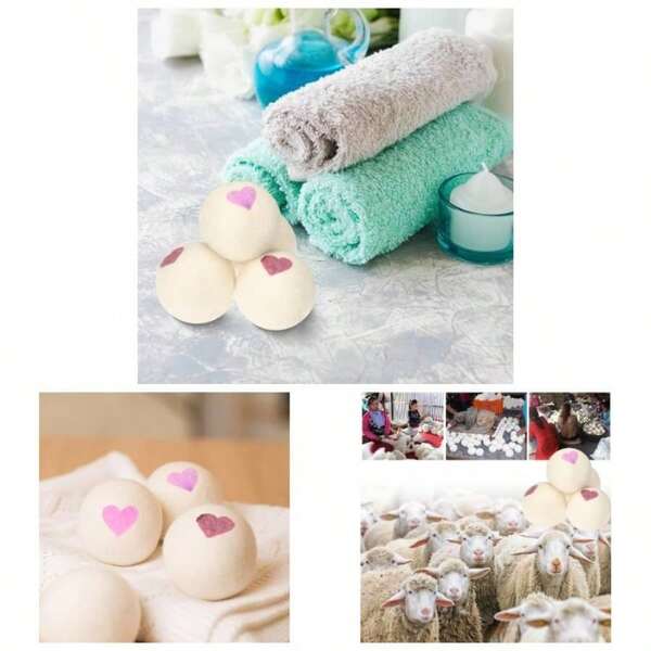 Wool Dryer Balls Reusable Natural Fabric Softener New Zealand Wool Balls Dryer Reduce Clothing Wrinkles And Saves Drying Time
