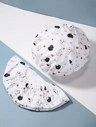 Cartoon Cute Shower Cap, Waterproof Bathing Hair Cover, Household Kitchen Anti-Oil Hair Wrap,Hair,Travel,Hair Products,Hair Tools,Hair Stuff,Barber,Barber Accessories,Barbershop,Hairdressing Equipment