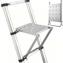 梯子工作平台配件，巧妙的伸缩梯配件，铁质小型平台梯子配件托盘，家用多功能折叠梯，梯子工具托盘油漆工作平台，兼容大多数标准梯子，易于安装的工作架，托盘配件，不含梯子