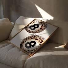 1/3pcs Frameless 3 PiecesLeopard Print Wall Art Set, Vintage 8 Ball & Martini Cocktail Poster Collection, Lucky Girl Aesthetic Decor, Retro Party Theme Prints For Bedroom, Dorm & Bar Wall - Multicolor - View 4