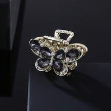 Single Elegant Butterfly Hair Clip, Inlaid With Shiny Rhinestones And Colorful Gemstones - Women's Rectangular Hair Claw Clip, Suitable For Daily And Formal Occasions, Firmly Securing Hair Accessories, Hairdresser Gift, Fashion Accessory, Rhinestone Embellishment, Women's Fashion - Hồng - Xem 2