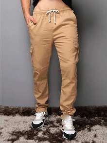 Unisex Skateboard Cargo Pants In Various Colors - Bege - View 2