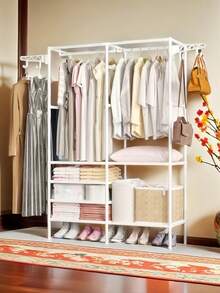 1pc Multifunctional Floor Standing Wardrobe, Coat Rack, Storage Shelf, Shoe Rack, Sturdy, Fashionable, Easy To Assemble And Disassemble, Portable, Suitable For Bedroom, Living Room, Office, Study Room, Holiday Gift, Christmas Gift, Children's Gift - Multicolor - View 11