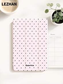 1pc Fashionable & Cute Polka Dot Design Flat Protective Case, Compatible With IPad 10.2", IPad Pro 11" 2021/2020/10th Gen, IPad Mini 4/5/6, Galaxy Tab A8 10.5" 2022, Matepad 10.4"/Tab, With Pencil Slot, Drop Protection, Tablet Stand Cover - Pink - View 4