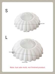 1PC 小/大波浪蕾丝收纳碗硅胶模具 DIY 圆形折纸蜡烛杯石膏模具家居装饰摆件环氧树脂模具手工工艺品生产铸造模具 - 白色 - 查看 15
