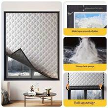 1 pieza Cortina opaca y aislante térmica reforzada, sin necesidad de perforación para dormitorio, sala de estar, ventana, a prueba de viento, cálida, aislamiento de temperatura - 90 cm x 120 cm - Ver 10