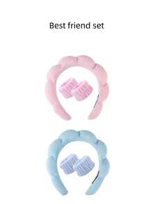 [1+2] Bộ băng đô đầu cao hình đầu lâu, bông xốp chiên xoắn, băng đô đầu mây, khăn lau mặt bằng vải nỉ, khăn tẩy trang mặt, bộ phụ kiện tóc bằng vải đơn giản và thanh lịch dùng hàng ngày, băng đô rửa mặt cho nữ và băng đô tóc xoắn, kèm dây buộc tóc phù hợp, băng đô đầu bằng xốp nhồi bông hình đám mây - Nhiều màu - Xem 15