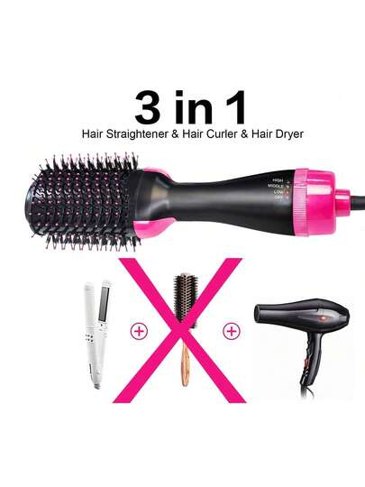 US New Hair Dryer And Blow Dryer Brush In One, 3 In 1 Hair Dryer - Quick Dry Technology, Fast Styling, Wet Or Dry, Easy Styling In One Step - Perfect Holiday Gift For Women And Beauty Lovers Compression Wave Curling Iron,Convenient & Comfortable Styling, Negative Ion Hair Curler, Comfortable Grip Curling Iron