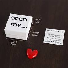 1pc Charming Open Me Gift Box - With Resin Heart And Message Card - Perfect For Birthdays, Weddings, Anniversaries, Valentine's Day And Special Occasions