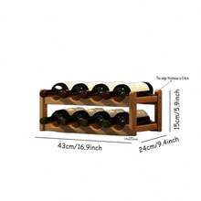 Apricot DIY Handmade Bamboo Wine Rack, Multi-Tier Wine Holder (6/8/9/12/16 Bottles) - Apricot - View 18