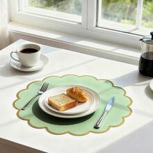 50 Pcs Sage Green Paper Placemats, 13.5 Inch Disposable Scalloped Placemat, Decorative Round Table Place Mats Birthday, Wedding, Bridal Shower, Shower, Tea Party, Dining Tableware - Sage Green - 查看 6