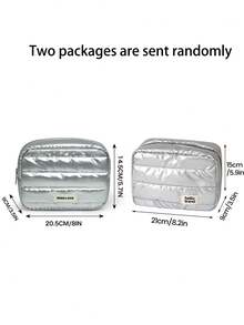 1 Túi đựng mỹ phẩm mùa đông mềm mại cho nữ, màu trơn, cỡ lớn, túi đựng đồ trang điểm du lịch, đồ dùng vệ sinh cá nhân, quà tặng thiết yếu, túi đựng đồ có khóa kéo, phụ kiện, túi đựng móng tay, trang trí phòng, túi xách, túi trang điểm, du lịch, túi đựng đồ trang điểm, quà tặng cho nữ, quà Giáng sinh, ý tưởng quà tặng cho nữ, túi nhỏ, túi đựng mỹ phẩm, đồ dùng du lịch thiết yếu - Bạc - Xem 14