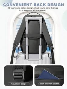 Ba lô đựng laptop 15.6 inch, nhẹ, dung tích lớn, chất liệu nylon chống thấm nước, phù hợp cho công tác, đi học, dã ngoại, mua sắm dịp lễ, quà tặng unisex. - Nhiều màu - Xem 8