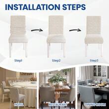 YSTYLE Chair Covers With Backrest 2/4/6 Pieces, Stretch Chair Covers, Living Room Kitchen Chair Covers, Universal Cat Scratch-Resistant Chair Cover, Modern Stain-Resistant Chair Cover - Beige - View 4