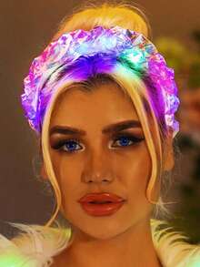 1 szt. Kreatywna, kolorowa, podświetlana opaska LED, dodatek na imprezę, Halloween, Boże Narodzenie, występ sceniczny