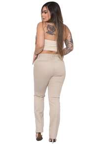 Malloy Women's Straight Twill Satin Social Tailored Trousers - 奶油色 - 查看 3