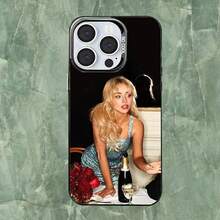 Funda de Teléfono Hot Singer S-Sabrina Carpenters para 17,16,15,14,13,12,11,Pro,MAX Cubierta Negra Mate a Prueba de Golpes - z3 - Ver 11