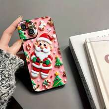 Estuche para teléfono Santa Cookie Wonderland diseño navideño tan divertido Compatible con fundas para teléfonos   17  16 Pro Max  15 Pro Max  13 y  12 Hecho de material de TPU, brinda protección contra golpes y caídas Es un gran regalo para familiares, amigos, novios, novias y Halloween - Negro - Ver 5