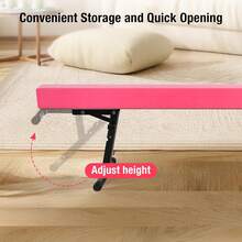 Gymnastics Beam With 5 Heights Adjustable 8ft Balance Beam Home Gym Equipment For All Gymnastic - Pink - View 2