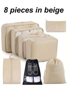 8pcs Multi-Function Travel Packing Cubes, Large Capacity Luggage Organizer Bags, Foldable Clothes Storage Bags, Suitable For Travel, Luggage, Clothes, Bedroom, Dorm, Great Gift For Friends, Halloween, Christmas - Multicolor - View 17