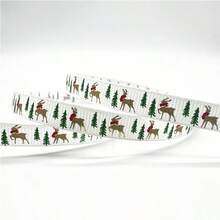 5yards 10mm Christmas Ribbon Printed Christmas Polyester Ribbon For Handmade Design Christmas Decoration Gift Packing
