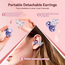 NEW SENYANG Wireless Open-Ear Headphones, 2025 OWS Clip-On Earphones, Butterfly Earring Headphones, Pure Stereo Sound, Suitable For Sports/Outdoor And Multi-Scenarios, Wireless Earphones, Clip-On Earphones, Travel Earphones, Fashion Earphones, Gift, Holiday Gift For Girls & Women, Sports Earphones, Travel Wireless Earphones, Stereo Earphones, Fashion Aesthetics, Halloween Gift - Q71(21) - View 6