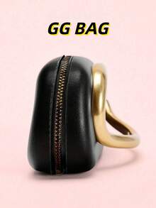 黑色PU皮手拿包 - 情人节理想之选，舒适时尚，款式别致，个性化礼物之选，2025年必备单品，风格独特，适合各种场合，价格亲民，质感奢华，完美搭配女士舞会礼服、亮片裙、优雅连衣裙、正式舞会包，伴娘理想礼物，新娘送礼会优雅之选 - 黑色 - 查看 8