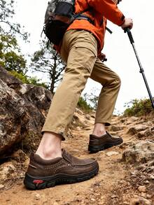 Salkin Luxury Designer Handmade Moccasin Loafers For Men, Casual Leather Shoes, Non-Slip Breathable Driving Shoes, Suitable For Outdoor Walking In Spring, Summer, Autumn,Small Sized - Please Order One Size Up - Coffee Brown - View 5