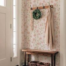 Floral Wallpaper Peel And Stick Daisy Wall Paper Pink Summer Flowers Nursey Room Self Adhesive Wallpaper Contact Paper Stick Bathroom Furniture393 X 17.3 Pink Floral - 粉紅色 + 17.3 英寸 X 394 英寸 - 查看 7