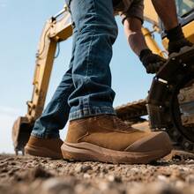 Botas con puntera compuesta para hombres - Botas de trabajo impermeables, ligeras y antideslizantes que cumplen con los estándares ASTM F2412-24 y ASTM F2913-24 para almacén y construcción, con tecnología VaporGuard-Nano - Bronce - Ver 9