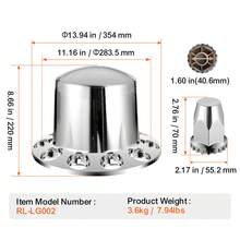 Rear Axle Wheel Covers, Dome Axle Cover For Semi Truck, ABS Electroplate Rust-Resistant Lug Nut Covers, Universal Fit, Installation Tool Included, Complete Axle Cover Combo Kit - 13.94x8.66 inch - 查看 7
