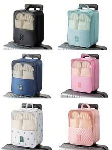 Waterproof Travel Shoe Bag, 3-Layer Multifunctional Vacation Shoe Storage Bag, Portable Shoes Organizer, Luggage Trolley Insert Shoe Box, Bedroom Shoe Organizer Bag, Business Travel Shoe Storage Bag Boot Bag Shoes Case Shoe Storage Box Shoes Organizer Accessories For Travel Vacation Cruise Holiday Travelling Bag Travel Stuff Essentials For College Dorm Home School - Multicolor - View 3